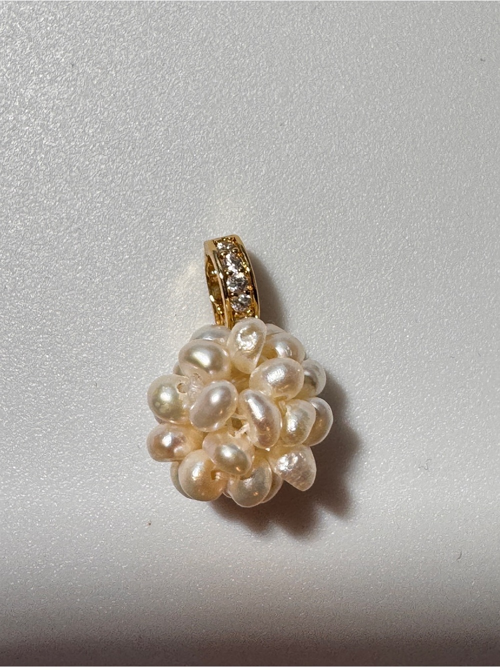 Freshwater Pearl Cluster Pendant with Gold Bail